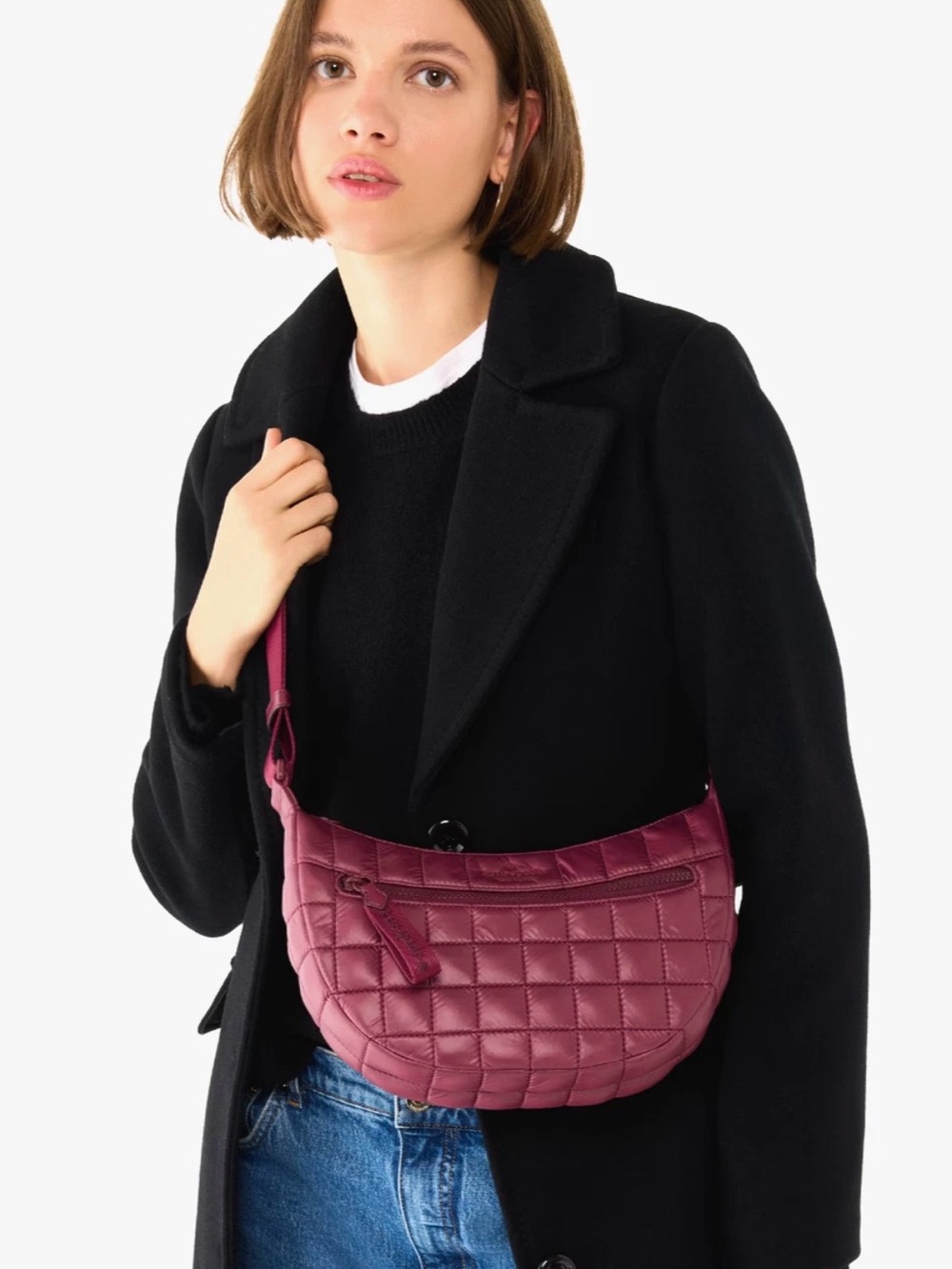Kate Spade CAMDEN Quilted Crossbody Sling Bag in Deep Berry NWT